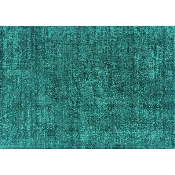 Ahgly Company Indoor Rectangle Oriental Turquoise Blue Industrial Area Rugs, 8' x 12'
