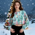 thumbnail image 2 of 3D Printed Christmas Sweatshirts for Women 2025 Pullover Loose Crewneck Long Sleeve Cropped Casual Xmas Tops, 2 of 6