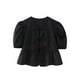 thumbnail image 5 of HH TRAF Blusa corta informal con lazo y mangas cortas abullonadas para mujer, moda femenina, camiseta de primavera, 5 of 5
