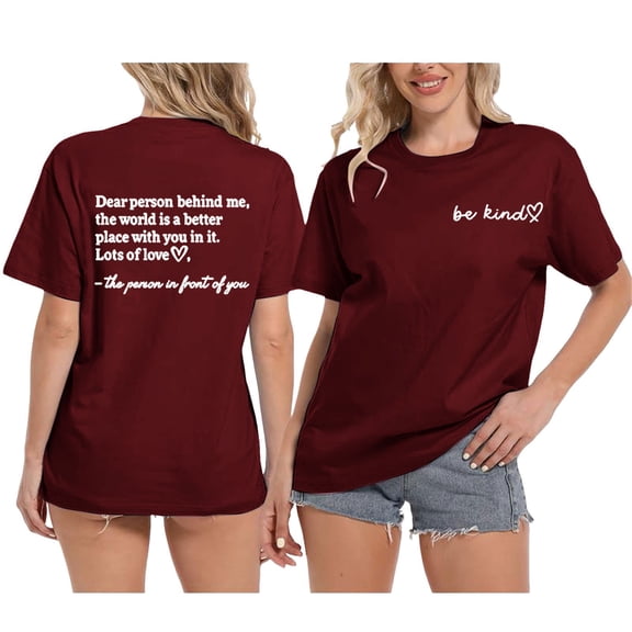 Graphic Tees for Women T-Shirts Casual Short Sleeve Round Neck Tee with Printed Design for Everyday Wear ( Women's T-Shirts) Red XL