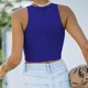 thumbnail image 4 of Túnica camisetas sin mangas para las mujeres Mujeres Sexy sin mangas de cuello Racerback recortadas Tank Tops Trendy Cute Teen Girls Neck Crop Tops Chaleco (BU2, L), 4 of 7