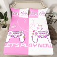 thumbnail image 2 of Manfei Gamer Gaming Full Size Sheets,Modern Video Game Bed Sheets,Pink Cute Gamepad Sheet Sets For Kid Boy,Lightweight Room Decorative,4pcs, 2 of 7