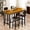 Rustic Brown and Black, variant on MIERES Bar Table Set for 4 Kitchen Table and Chairs Set, Industrial Dinner Table with 4 PU Upholstered Stools Kitchen Pub Table for Kitchen, Space Saving, Restaurant (Rustic Brown and Black)