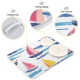 thumbnail image 3 of Yayeee Dish Drying Mat for Kitchen Counter 16"x18" Microfiber Absorbent Pad, Pink Hand Drawn Sailboats, 3 of 7