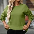 thumbnail image 4 of Mlzmgr Sweatshirts for Women Long Sleeve Crew Neck Casual Sports Womens Athletic Tops with Pockets Daily Wear Solid Color, 4 of 8