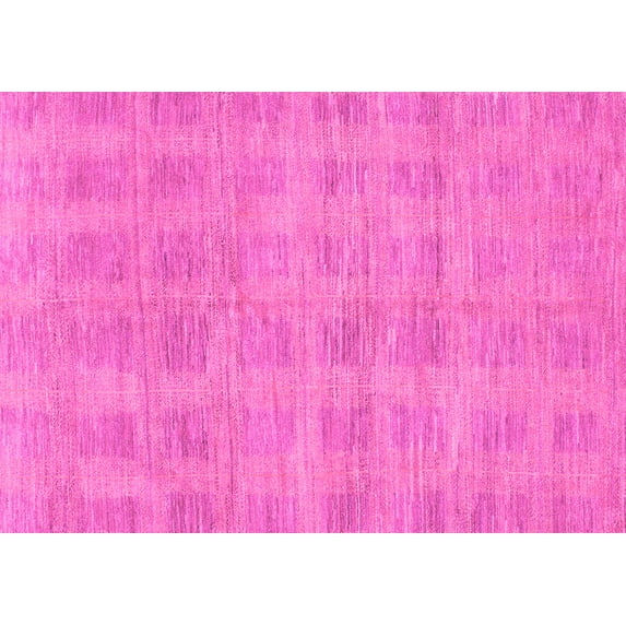 Ahgly Company Indoor Rectangle Solid Pink Modern Area Rugs, 7' x 10'