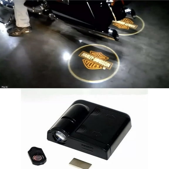 2X Wireless car Door Motorcycle Shadow Laser Projector Logo LED Light for Harley Davidson All Model All Year - Gift for Harley Lovers - Lights Door Logo Projector for Cars