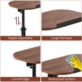 thumbnail image 2 of Table d'Appoint Table d'Appoint Plateau de Sofa pour Canapé, Table d'Appoint à Hauteur Réglable de 15,7 à 31,5 Po, Base en Métal Robuste Pivotante Canapé-Lit Salle de Bain Bureau Plateau Télé Plateaux en Forme de c pour Aliments et Collations pour Manger Noyer, 2 of 6