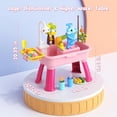 thumbnail image 3 of Taotique 4 in 1 Water Table for Toddlers 1-3, Summer Showers Splash Tower Outdoor Toys for Kids Ages 4-8 with Pump, 43Pcs Kitchen Play Sink Toys for Girl Boy Age 3+ (Pink), 3 of 9