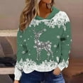 thumbnail image 2 of Women Christmas Outfit Glitter Pullover Hoodie Long Sleeve Winter Warm Soft Loose Fit Casual Sweatshirt For Holiday Party Outfits And Everyday Wear Green XL, 2 of 5