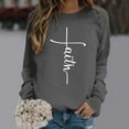thumbnail image 2 of Womens Casual Sweatshirt Crew Neck Yeshua Lord Printed Pullover Long Sleeve Loose Fit Tops Fashion 2025, 2 of 4