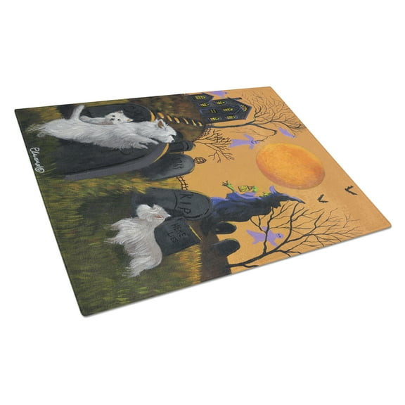 Carolines Treasures PPP3234LCB Westie Wicked Witch Glass Cutting Board Large, 12H x 16W, multicolor