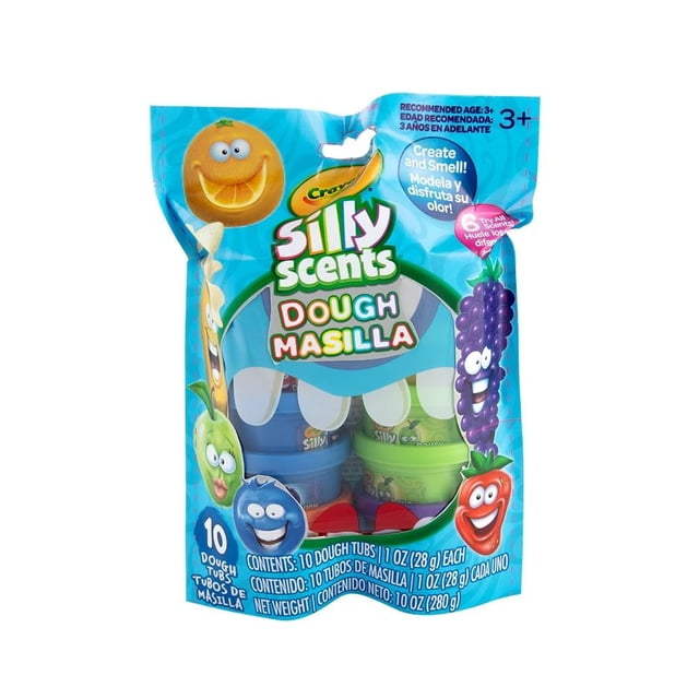 Masilla Crayola Silly Scents Dough Bolsa Con 10 Botes Individuales De 28 G C / U Con Aroma