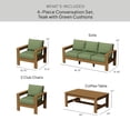 thumbnail image 2 of Better Homes & Gardens Ezra 4-Piece Outdoor HDPE Conversation Set, Teak with Green Cushions, 2 of 9