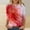 Red, variant on PEONAVET 3/8676 Length Sleeve Womens Tops, Fashion Women Printing 3/4 Sleeve T-shirt Pullover Round Neck Christmas Blouse