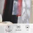 thumbnail image 6 of Red Black Modern Semi Sheer Curtains Drapes for Living Room,Bedroom,French Doors Window 45 Inches Long,Abstract Oil Painting Geometric Artwork Rod Pocket Chiffon Curtain Drapery Voile Draperies Panel, 6 of 8