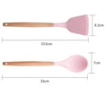 thumbnail image 2 of Los utensilios de cocina del utensilio de cocinar del silicón fijaron, manijas de madera del utensilio de cocina del silicón de 2 pedazos, 2 of 5