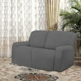 thumbnail image 3 of Easy-Going Super Stretch Sectional Recliner Sofa Slipcover, Recliner Loveseat, Gray, 3 of 7