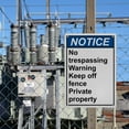 thumbnail image 7 of Weatherproof Vertical ANSI No Trespassing Sign (No trespassing Warning Keep off fence Private property) 8 in" x 12 in" UV Resistant Indoor Outdoor Workplace Insdustrial Caution Warning Sign, 7 of 7