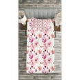thumbnail image 3 of Ambesonne Floral Quilted Bedspread Set 2 Pcs, Watercolor Spring Blooms, Twin Size, Pink Purple Coral, 3 of 3