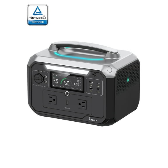 Andes 600 Pro Portable Power Station, 584Wh LiFePO4 Hybrid Battery Backup, [1 Hour 80%] Fast Charging, 600W SiCPrime Solar Generator for Outdoor Camping, RVs, Home Use (Solar Panel Optional)