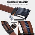 thumbnail image 3 of JASGOOD Men's Leather Belt American Flag Automatic Ratchet Buckle Slide Belt for Dress Casual Trim to Fit with Gift Box, 3 of 9
