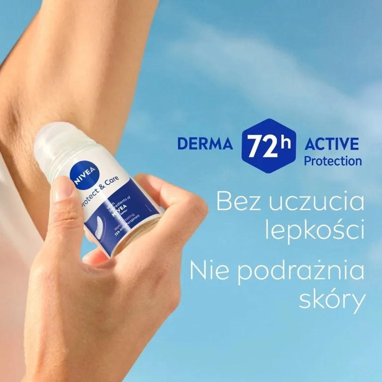 NIVEA Protect & Care Roll-On Deodorant, 72H Protection, 0% Alcohol