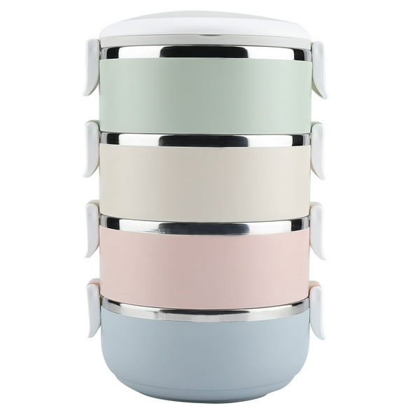 DEWIN Thermal Lunch Box, Tiffin Carrier Portable Stainless Steel Thermal Lunch Box Container Bento Box Food Container (4 Layers)