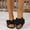 Black, variant on Women's Bow Knot Slides Open Toe Flat Sandals Summer Slip On Slippers Black 9(42)