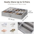 thumbnail image 3 of 2-Pack Under Bed Shoe Organizer for 24 Pairs with 18 Travel Bags & 1 Washing Bag, Large Storage Containers with Clear Lid & Adjustable Dividers, 3 of 9