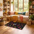 thumbnail image 2 of ODIKA 3'x5' Ultra-Soft Throw Mat, Anime Cyber Arcade Explorer Cosmic Swirl Retro Sapcerug Fireworks None Washable, Bare feet friendly, Easy Care Indoor rug for Bedside, Vanity, 2 of 7