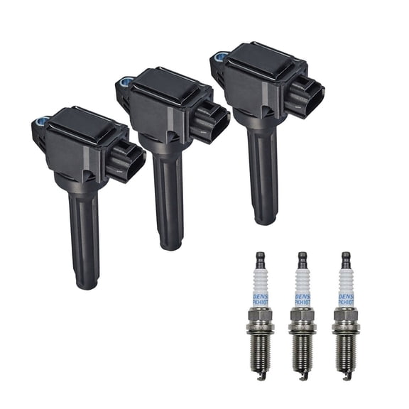 Set of 3 ISA Ignition Coils and Denso Platinum Spark Plugs Compatible with 2014-2020 Mitsubishi Mirage UF815