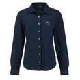 thumbnail image 2 of Women's Cutter & Buck Navy Denver Broncos  Advantage Eco Soft Pique Tri-Blend Long Sleeve Button-Up Shirt, 2 of 3