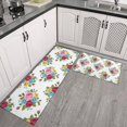 thumbnail image 2 of Pioneer Flower Floral Print Pattern Kitchen Rugs Sets Of 2, Anti Fatigue Non Slip Washable Floor Mats for Kitchen Sink Laundry, 17X30 Inch + 17X47 Inch, 2 of 6
