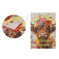 thumbnail image 2 of Highland Cow Flowers Rainbow Garden Flag House Banner 12" x 18" Double Sided Outdoor Yard Decoration, 2 of 6