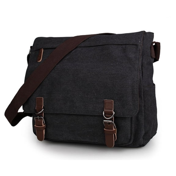 "Commuter" Men's Canvas Classic Messenger Bag - Stone Gray