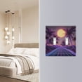 thumbnail image 4 of Yayeee Toggle Light Switch Wall Plate 2-Gang 4.56"x4.48" Decorative Outlet Cover, Night Purple Road, 4 of 7