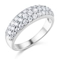 thumbnail image 2 of Wellingsale Ladies Solid 14k White Gold Polished CZ Cubic Zirconia Pave Wedding Band - Size 7, 2 of 6