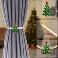 thumbnail image 4 of 2 PCS Christmas Curtain Tieback Buckle Spring Curtain Holdback Carving Design Christmas Curtain Ties for Drapes Curtain Ties Backs Modern Style Christmas Decor, 4 of 7