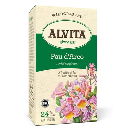 Alvita Wildcrafted Pau d'Arco Tea Bags, 24 Ct