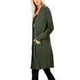 thumbnail image 2 of J. METHOD Women's Open Front Long Sleeve Cardigan Casual Basic Lightweight Soft Sweater with Slouchy Pockets NEWJ1440 Army Green L, 2 of 5