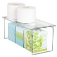 Mainstays Stackable Storage Shelf Clear Plastic with Folding Chrome