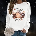 thumbnail image 2 of Peichun Tis the Pumpkin Spice Season Sweatshirt for Women Fall Long Sleeve Crew Neck Pullover Tops Vintage Graphic Drop Shoulder Loose Cozy Thanksgiving Day Shirts 1-White XL, 2 of 5