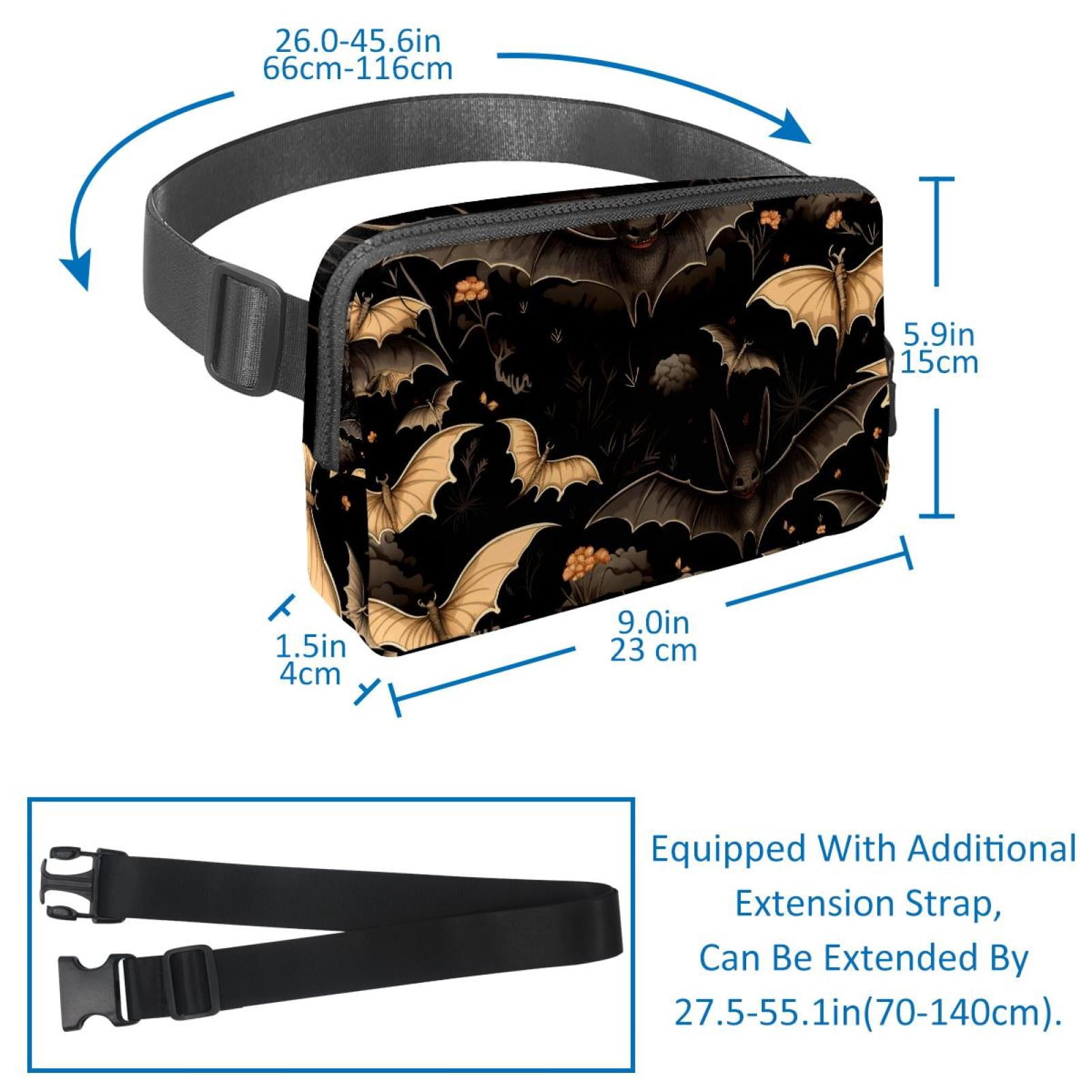 Halloween bats Sling Bag Waist Pack Fanny Pack with Extension Strap Lightweight Adjustable Unisex