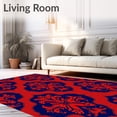 thumbnail image 2 of ODIKA 2'x3' Machine Washable Non-Slip Area Rug, Damask Heritage with Flowing Vine Tracery High Traffic Rug with Pad, Red, 588916, 2 of 8