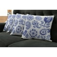 thumbnail image 5 of Ambesonne Paisley Throw Pillow Cover 4 Pack, Watercolor Mandala, 20", Navy Blue White, 5 of 5
