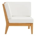 thumbnail image 2 of Linon Farrah Outdoor Teak Wood Corner Chair Off White Cushions in Natural Finish, 2 of 13