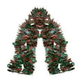 thumbnail image 2 of Pre-Lit Christmas Garland Christmas Decorations Color Strips with Dark Green Rattan Strips Christmas Tree Decorations Wool Strips Outdoor Holiday Decorations About 78 Inches Christmas Decorations, 2 of 6
