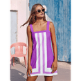 thumbnail image 4 of Robe Mini à Rayures pour Femme Boho à Bretelles Robe d'Été Couvre-Maillot pour la Plage TG, 4 of 8