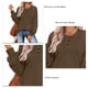 thumbnail image 5 of Top de manga larga para mujer, jersey con botones y cuello redondo, blusa informal holgada de manga larga para mujer, color café XXL, 5 of 6